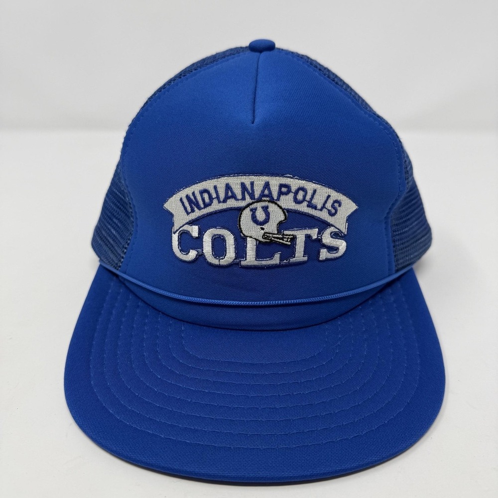 Indianapolis Colts Hat Cap Snap Back Mens One Size Blue NFL Football Trucker